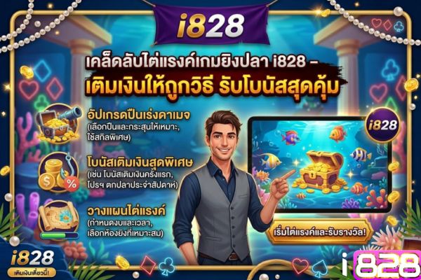 เคล็ดลับไต่แรงค์เกมยิงปลา i828 – เติมเงินให้ถูกวิธี รับโบนัสสุดคุ้ม