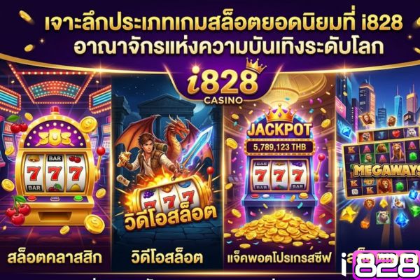 เจาะลึกประเภทเกมสล็อตยอดนิยมที่ i828 อาณาจักรแห่งความบันเทิงระดับโลก